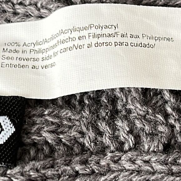 Dark Gray Cable knit Winter Acrylic Scarf- Unisex - Picture 8 of 9